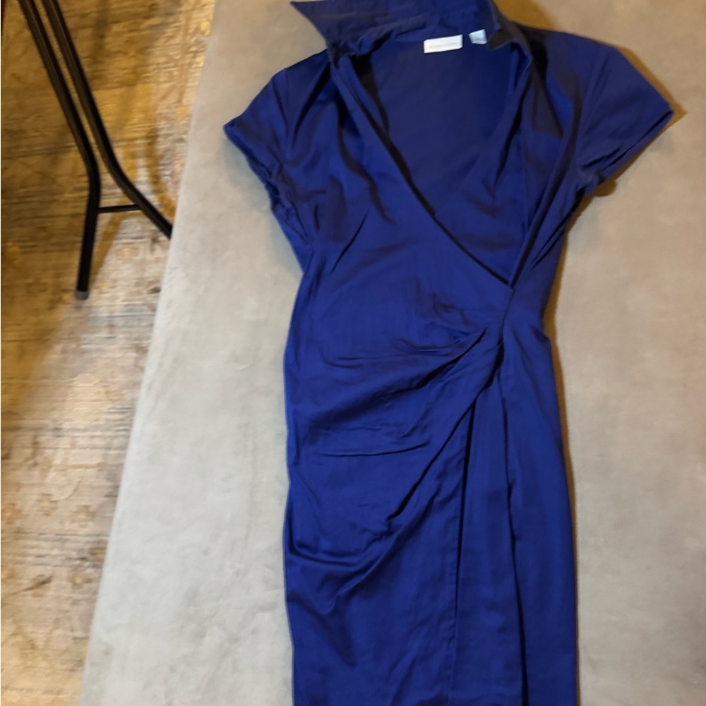 Navy Blue Dress, short sleeve with collar